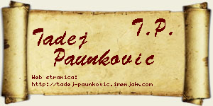 Tadej Paunković vizit kartica